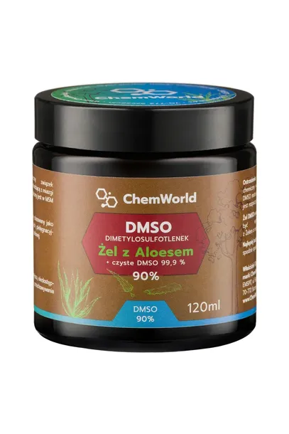 DMSO 99,9% Żel Moc 90% z Aloesem 99% natura 120 ml