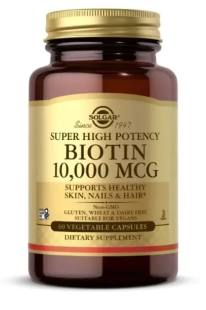 SOLGAR Biotin 10000 mcg 60 Kapsułek Biotin 10,000