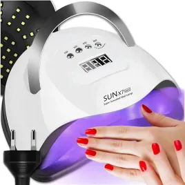 lampa-uv-do-paznokci-led-220w-do-hybryd-zeli-mocna-sun-x7-max-biala-lcd