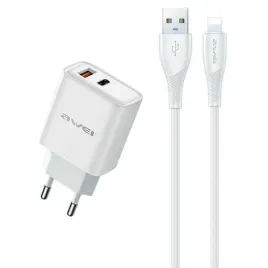ladowarka-sieciowa-awei-pd81l-eu-gan-22-5w-kabel-usb-a-lightning-biala