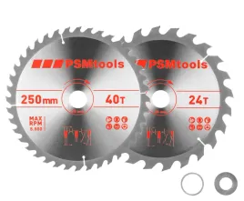 psmtools-tarcza-pila-250x30mm-24z-40z-do-ciecia-drzewa-drewna-zestaw-2szt