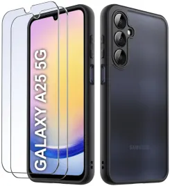 etui-do-samsung-a25-5g-matowe-wzmacniane-czarne-zestaw-2x-szklo