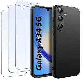 zestaw-etui-do-samsung-a34-5g-matowe-czarne-silikon-slim-3-sztuki-szklo