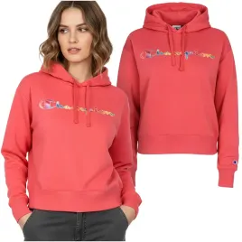 champion-bluza-damska-z-kapturem-rozowa-bawelniana-logo-rozmiar-xl