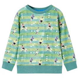 bluza-dziecieca-z-nadrukiem-pilkarzy-jasnozielony-melanz-bawelna-elas