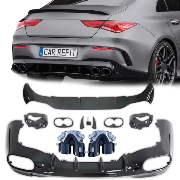 Dyfuzor Mercedes CLA W118 C118 X118 CLA A45 AMG Dokładka Zderzaka Czarny