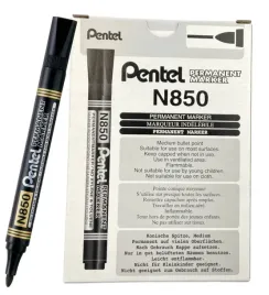 marker-permanentny-pentel-n850-wodoodporny-okragla-koncowka-czarny-12-sztuk