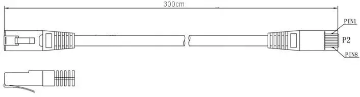 kabel-patchcord-cat-5e-utp-3m-szary-stan-nowy
