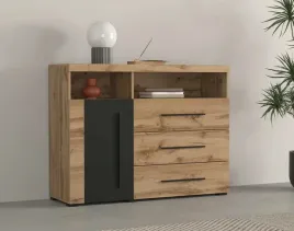 komoda-roger-szerokosc-120-cm-dab-wotan-czarny-mat-jednodrzwiowa-3-szufla