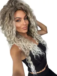 peruka-blond-ombre-popielaty-afro-loki