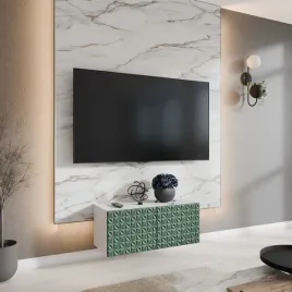 szafka-rtv-wiszaca-cali-szerokosc-100-cm-bialy-zielony-labrador-ryflowany