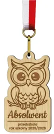 medal-drewniany-absolwent-przedszkola-sowa-2025-2026-zakonczenie-wstazka