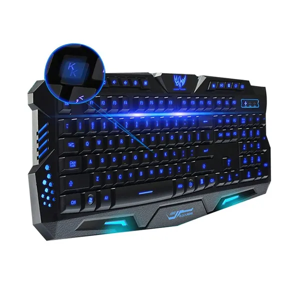 KLAWIATURA DLA GRACZY GAMMINGOWA PODŚWIETLANA RGB LED USB DO KOMPUTERA PC