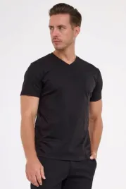 czarna-koszulka-meska-t-shirt-v-neck-jedwab-m