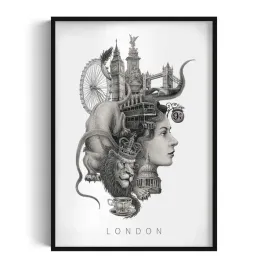 obraz-w-ramie-plakat-ramka-london-grafika-autorstwa-alicji-kocurek-70x100