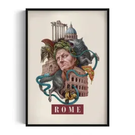 scienny-obraz-do-salonu-kuchni-rome-grafika-autorstwa-alicji-kocurek-70x100