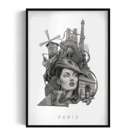 ozdoba-obraz-z-grafika-w-pieknej-ramie-paris-autorka-alicja-kocurek-70x100