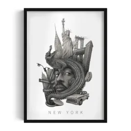 obraz-w-ramie-plakat-ramka-new-york-grafika-autorstwa-alicji-kocurek-50x70