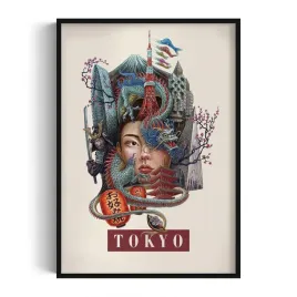 nowoczesna-dekoracja-scienna-tokyo-grafika-autorstwa-alicji-kocurek-70x100
