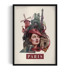 ozdobny-scienny-obraz-w-ramie-z-grafika-paris-grafika-alicji-kocurek-50x70