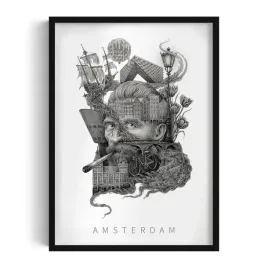 dekoracyjny-obraz-w-ramie-do-salonu-amsterdam-grafika-alicji-kocurek-50x70