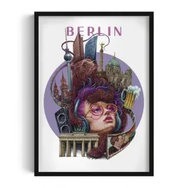 ozdobny-scienny-obraz-w-ramie-z-grafika-berlin-grafika-alicji-kocurek-50x70
