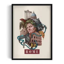 ozdobny-scienny-obraz-w-ramie-rome-grafika-autorstwa-alicji-kocurek-50x70