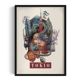 ozdobny-scienny-obraz-w-ramie-z-grafika-tokio-autorka-alicja-kocurek-50x70
