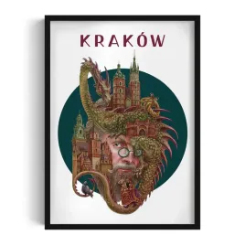 ozdobny-scienny-obraz-w-ramie-z-grafika-krakow-autorka-alicja-kocurek-50x70