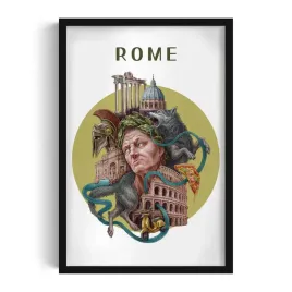 ozdobny-scienny-obraz-w-ramie-z-grafika-rome-autorka-alicja-kocurek-40x60