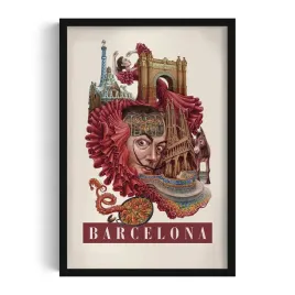 dekoracyjny-obraz-w-ramie-do-salonu-barcelona-grafika-alicji-kocurek-40x60