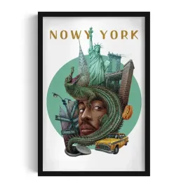 obraz-w-ramie-plakat-ramka-nowy-york-grafika-autorstwa-alicji-kocurek-40x60