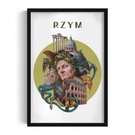 ozdobny-scienny-obraz-w-ramie-do-salonu-rzym-grafika-alicji-kocurek-40x60