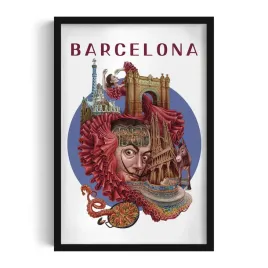 obraz-w-ramie-plakat-ramka-barcelona-grafika-autorstwa-alicji-kocurek-40x60