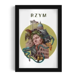 ozdobny-scienny-obraz-w-ramie-do-salonu-rzym-grafika-alicji-kocurek-20x30