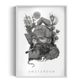 dekoracyjny-obraz-scienny-do-pokoju-amsterdam-grafika-alicji-kocurek-70x100