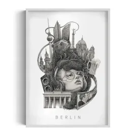 obraz-w-ramie-plakat-ramka-berlin-grafika-autorstwa-alicji-kocurek-70x100