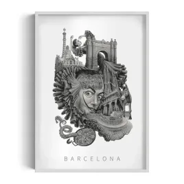 dekoracja-obraz-w-ramie-na-sciane-barcelona-autorka-alicja-kocurek-70x100