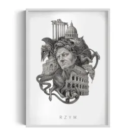 nowoczesna-dekoracja-scienna-rzym-grafika-autorstwa-alicji-kocurek-70x100