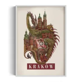 obraz-w-ramie-plakat-ramka-krakow-grafika-autorstwa-alicji-kocurek-70x100
