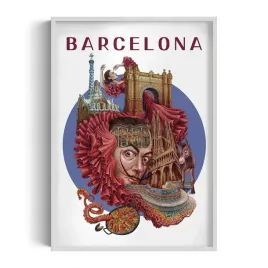 elegancki-obraz-w-ramie-barcelona-grafika-autorstwa-alicji-kocurek-70x100