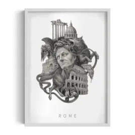 ozdobny-scienny-obraz-w-ramie-z-grafika-rome-grafika-alicji-kocurek-50x70