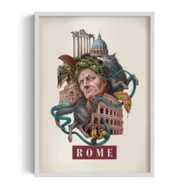 ozdobny-scienny-obraz-w-ramie-rome-grafika-autorstwa-alicji-kocurek-50x70