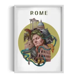 ozdobny-scienny-obraz-w-ramie-z-grafika-rome-autorka-alicja-kocurek-50x70