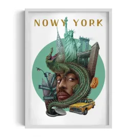 obraz-w-ramie-plakat-ramka-nowy-york-grafika-autorstwa-alicji-kocurek-50x70