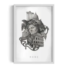 ozdobny-scienny-obraz-w-ramie-z-grafika-rome-grafika-alicji-kocurek-40x60
