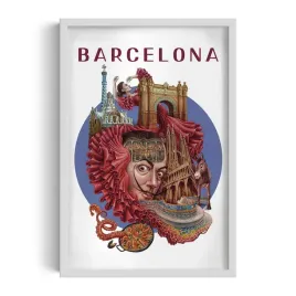 obraz-w-ramie-plakat-ramka-barcelona-grafika-autorstwa-alicji-kocurek-40x60