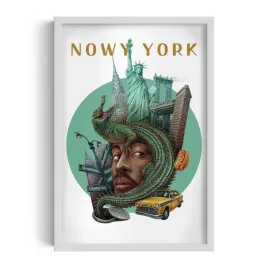 obraz-w-ramie-plakat-ramka-nowy-york-grafika-autorstwa-alicji-kocurek-40x60