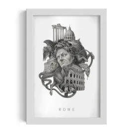 ozdobny-scienny-obraz-w-ramie-z-grafika-rome-grafika-alicji-kocurek-20x30