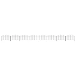 ogrodzenie-ogrodowe-z-wlocznia-stalowe-1426-x-100-cm-czarne